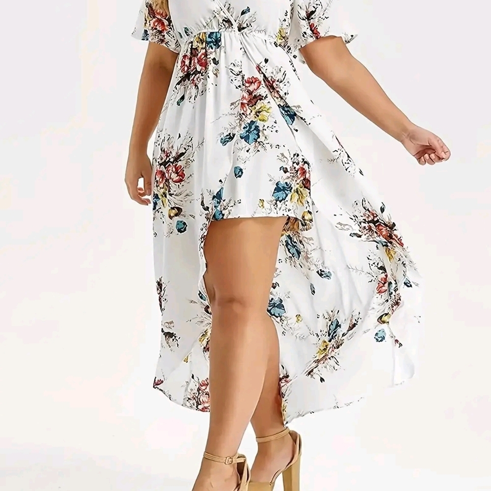 Floral White Dress